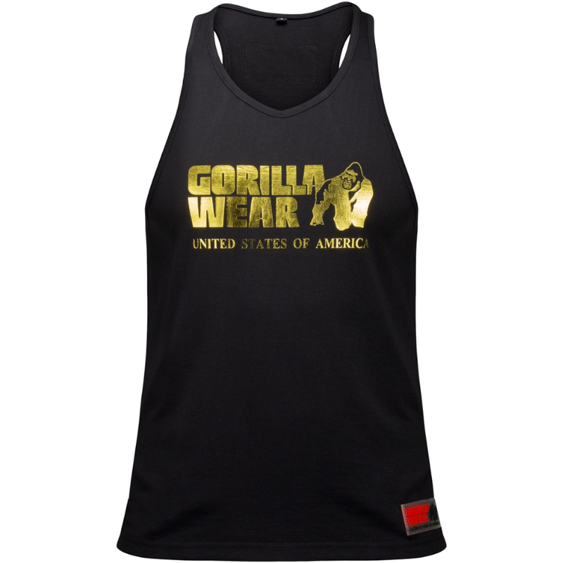 Classic Tank Top - Black/Gold-Miesten hihattomat paidat-Gorilla Wear-S-Aminopörssi