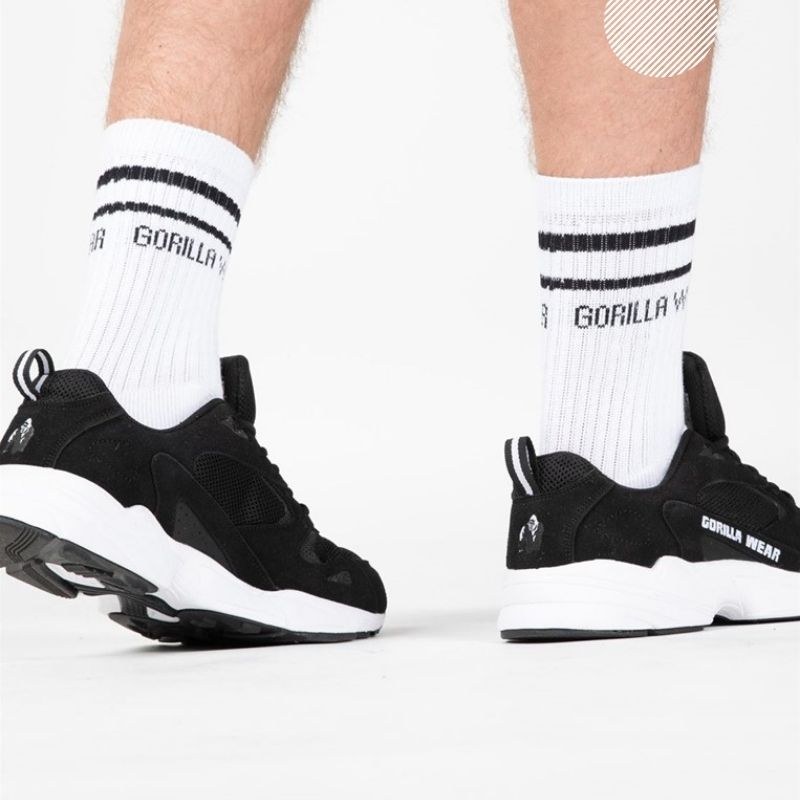 Crew Socks, White-Sukat-Gorilla Wear-34-38-Aminopörssi