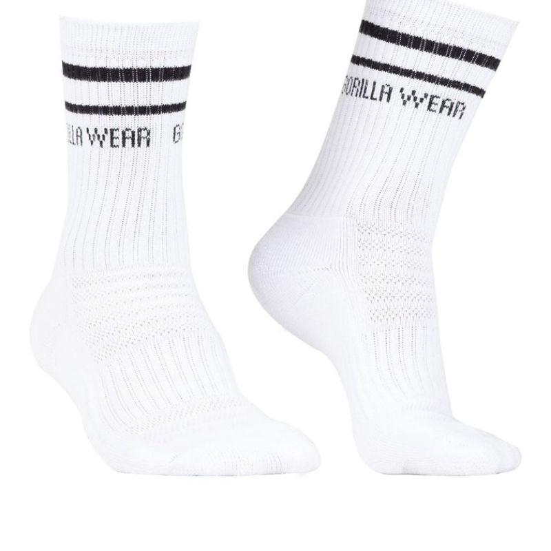 Crew Socks, White-Sukat-Gorilla Wear-34-38-Aminopörssi