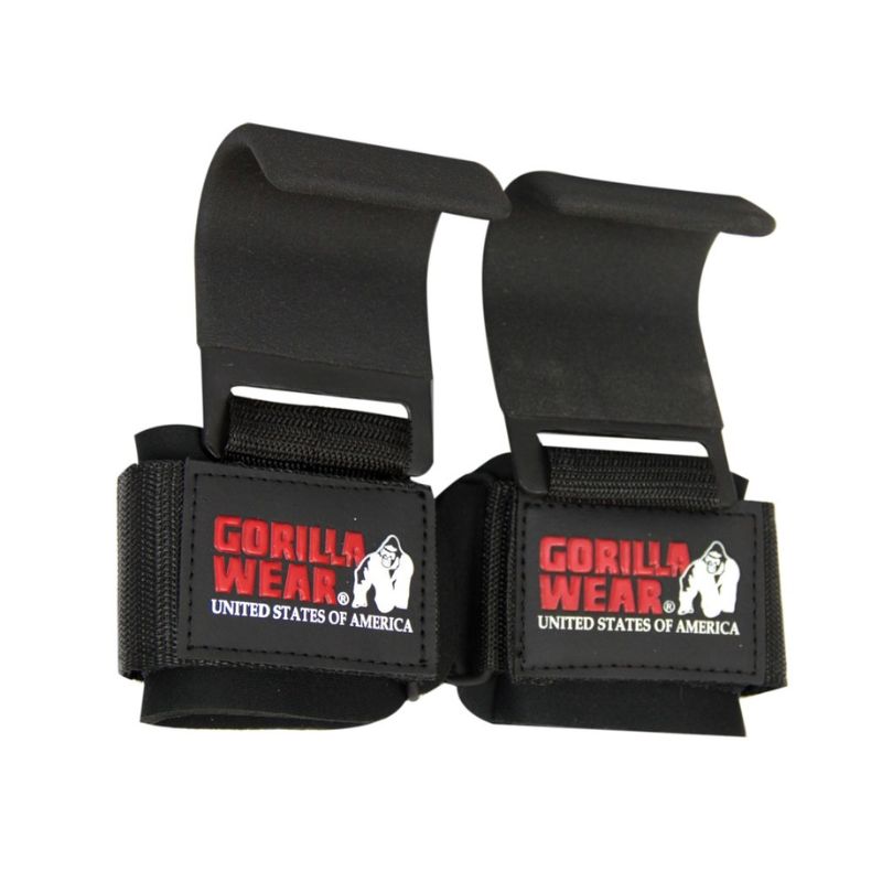 Weight Lifting Hooks, black vetoremmikoukku-Vetoremmikoukku-Gorilla Wear-Aminopörssi