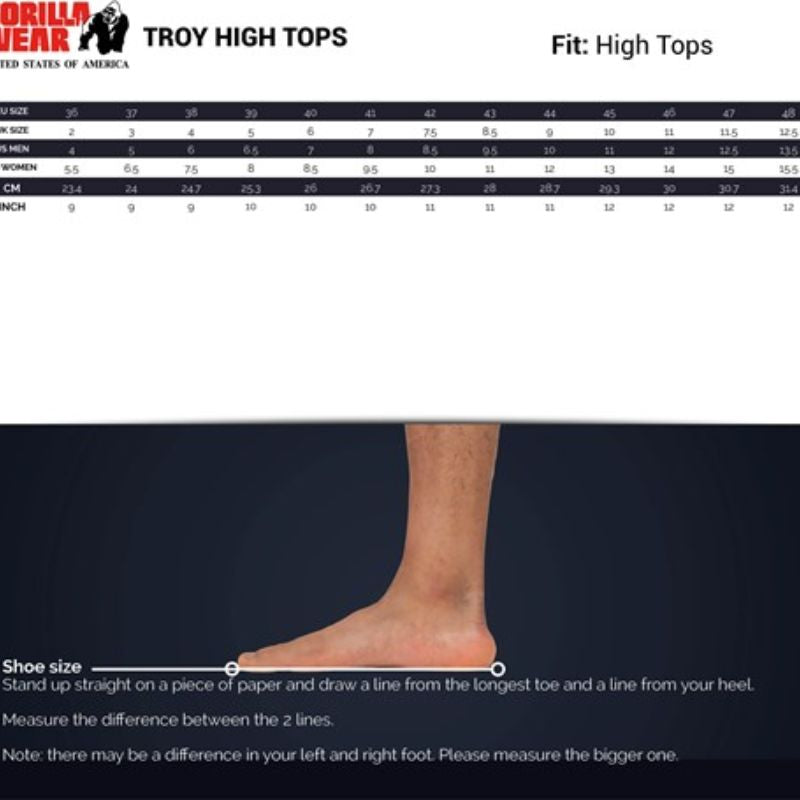 Troy High Tops - Black/Gray-Miesten kengät-Gorilla Wear-41-Aminopörssi