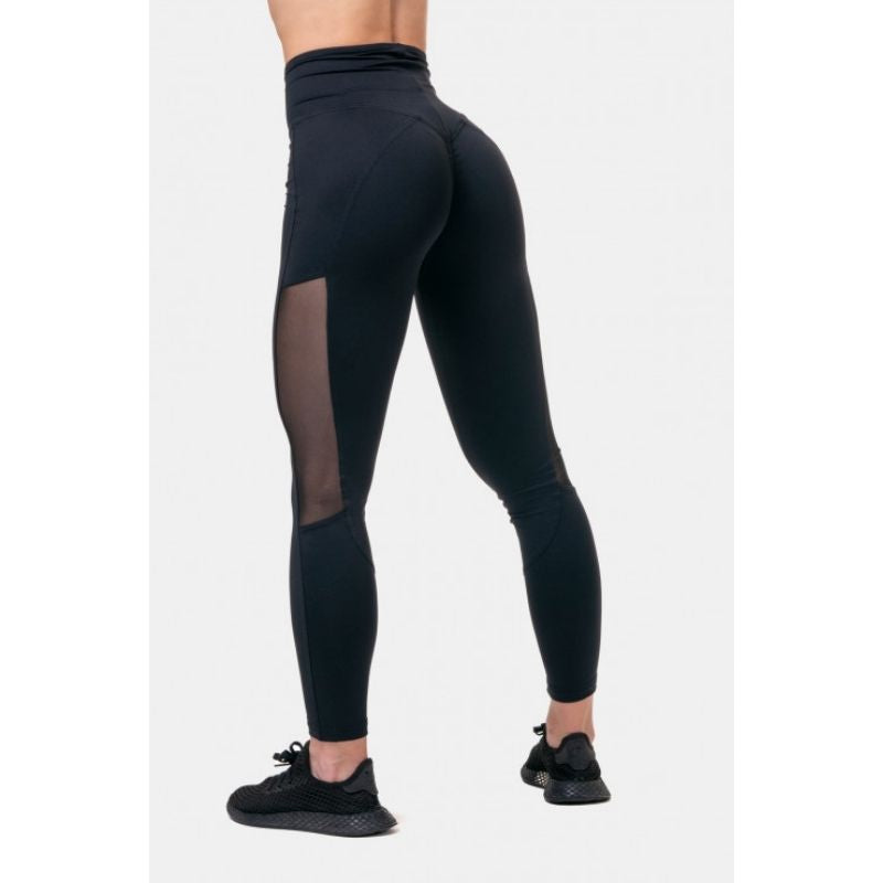 High Waist Mesh Leggings 573, Black-Naisten trikoot ja leggingsit-Nebbia-XS-Aminopörssi