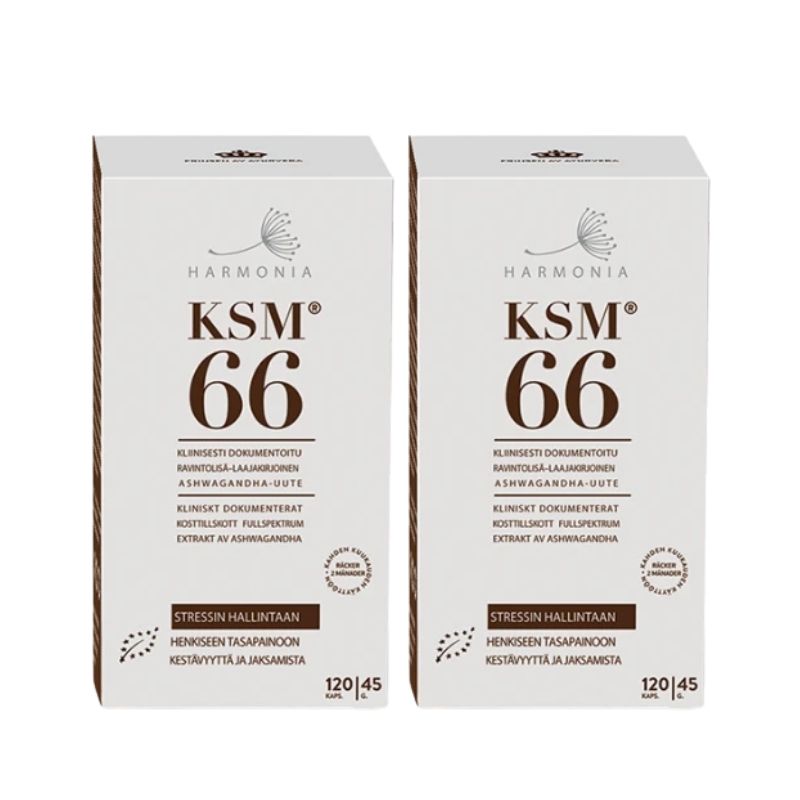KSM66 -tuplapakkaus, 240 kaps.-Aswagandha-Harmonia-Aminopörssi