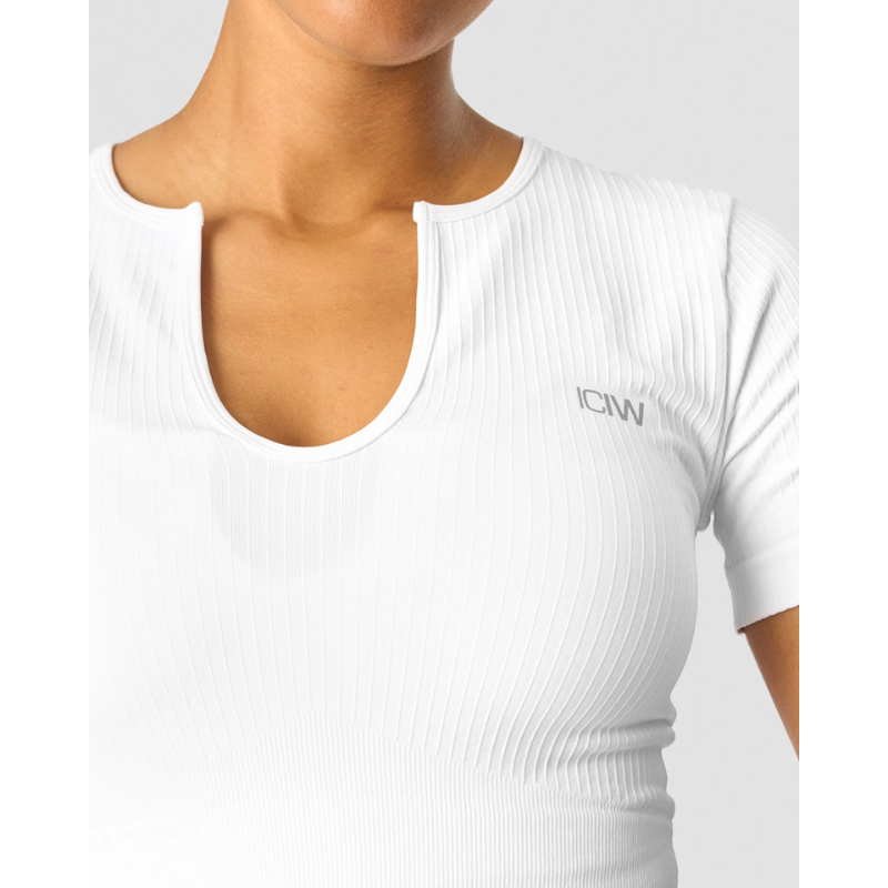 Ribbed Define Seamless Cropped T-shirt white-Naisten pitkähihaiset ja hupparit-ICANIWILL-XS-Aminopörssi