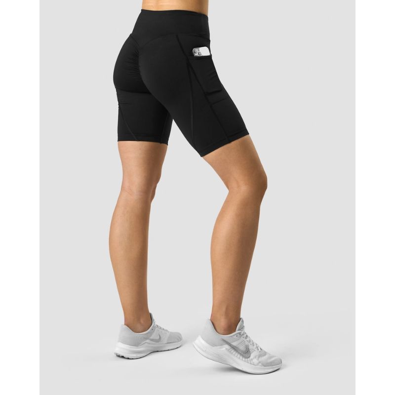 Scrunch V-shape pocket biker shorts, black-Naisten trikoot ja leggingsit-ICANIWILL-XS-Aminopörssi