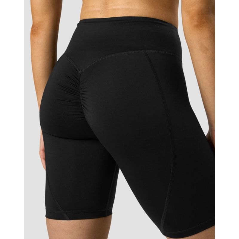 Scrunch V-shape pocket biker shorts, black-Naisten trikoot ja leggingsit-ICANIWILL-XS-Aminopörssi