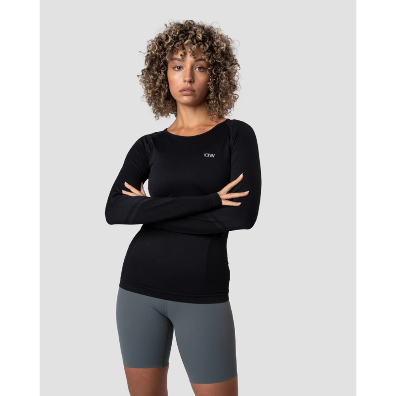 Everyday Seamless LS Black Wmn-Naisten pitkähihaiset ja hupparit-ICANIWILL-XS-Aminopörssi