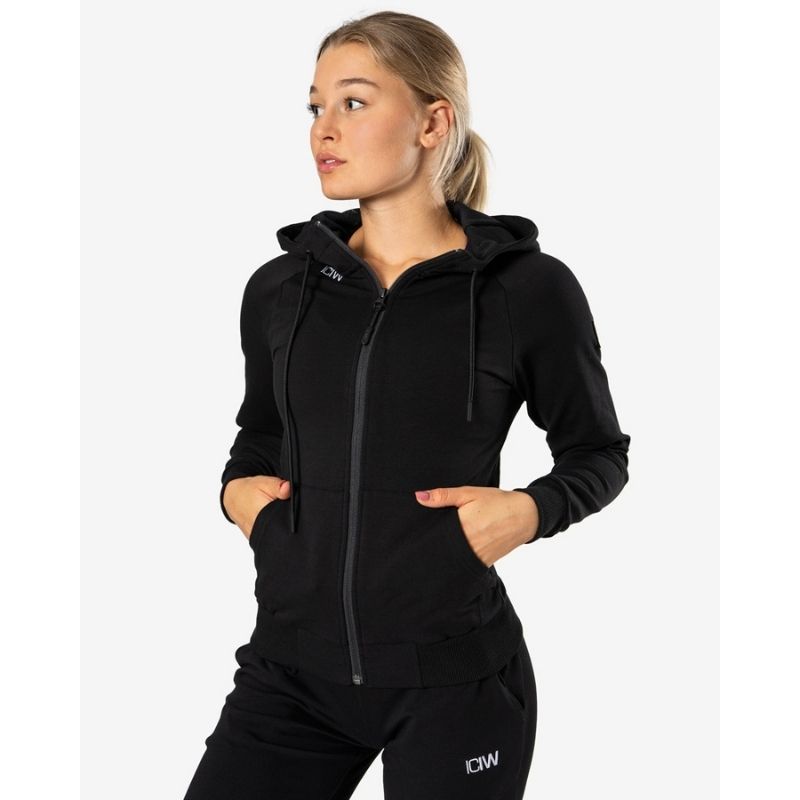 Activity Zip Hoodie Women, Black-Naisten pitkähihaiset ja hupparit-ICANIWILL-XS-Aminopörssi