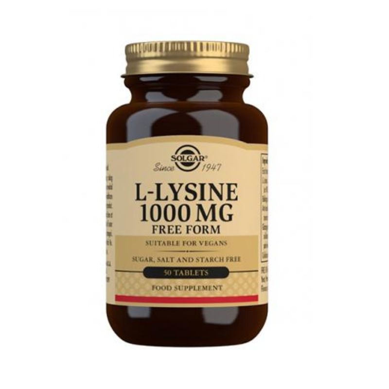 L-Lysine 1000 mg, 100 tabl.-L-Lysiini-Solgar-Aminopörssi