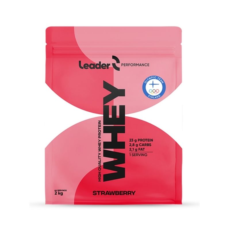 Performance Whey Protein, 2 kg-Herakonsentraatti-LEADER Foods-Strawberry-Aminopörssi