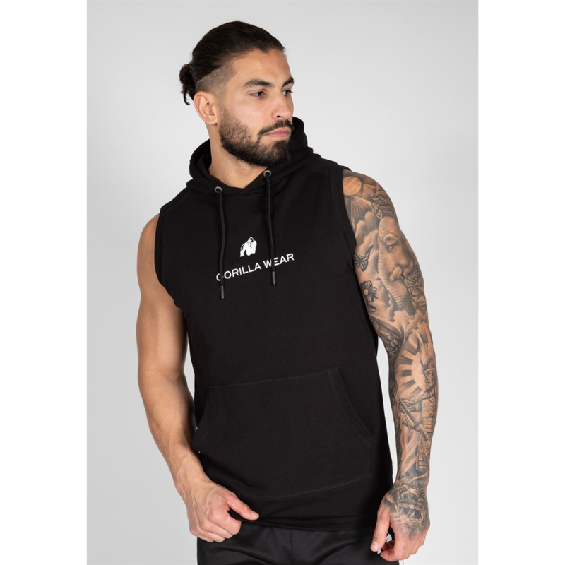 Lincoln Sleeveless Hoodie, Black-Miesten hupparit ja pitkähihaiset-Gorilla Wear-S-Aminopörssi