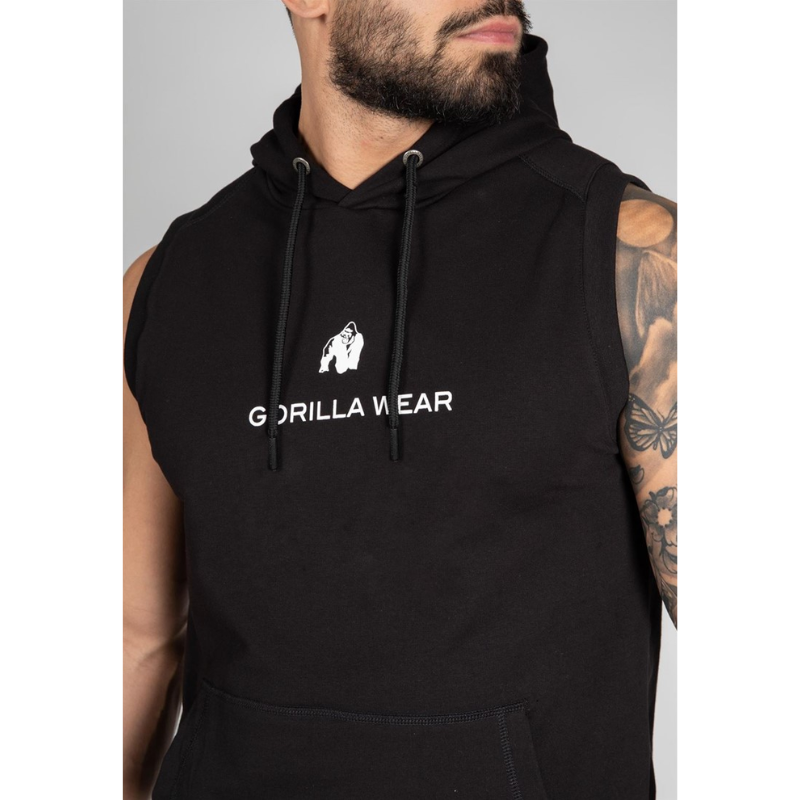 Lincoln Sleeveless Hoodie, Black-Miesten hupparit ja pitkähihaiset-Gorilla Wear-S-Aminopörssi