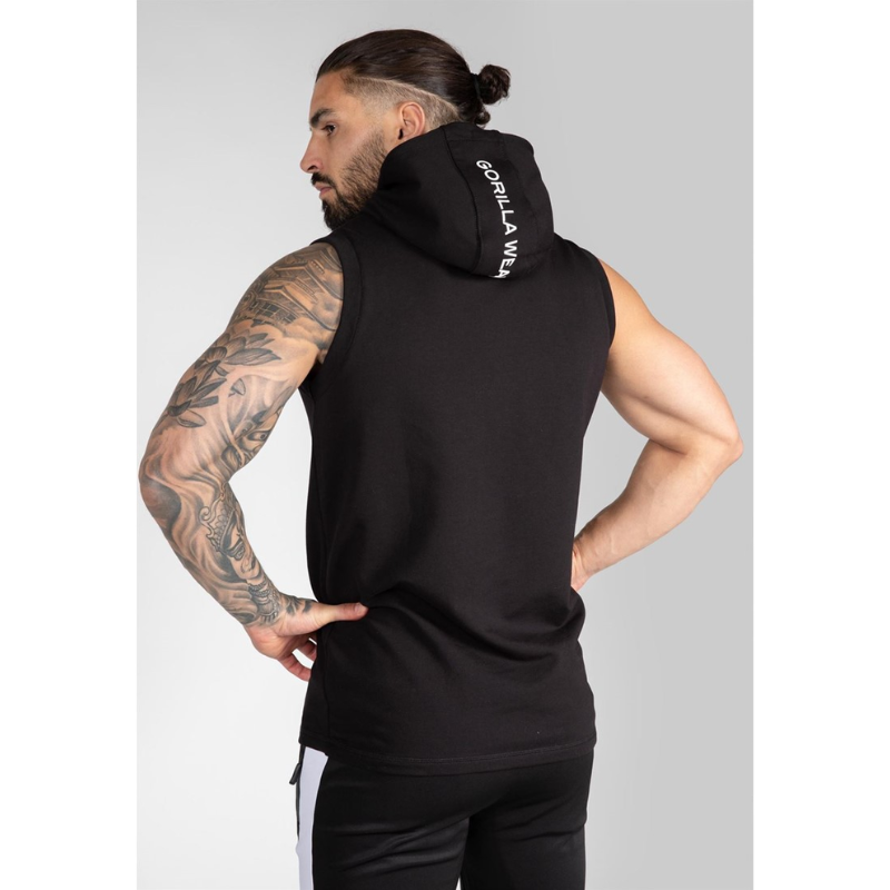 Lincoln Sleeveless Hoodie, Black-Miesten hupparit ja pitkähihaiset-Gorilla Wear-S-Aminopörssi