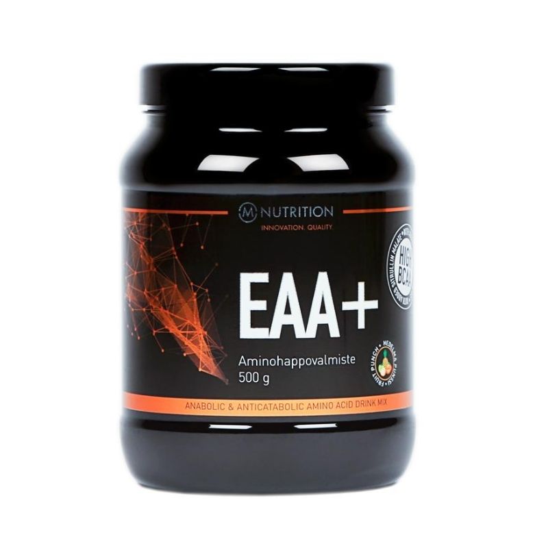 EAA+ 500 g-EAA-aminohappo-M-Nutrition-Hedelmäpunssi-Aminopörssi