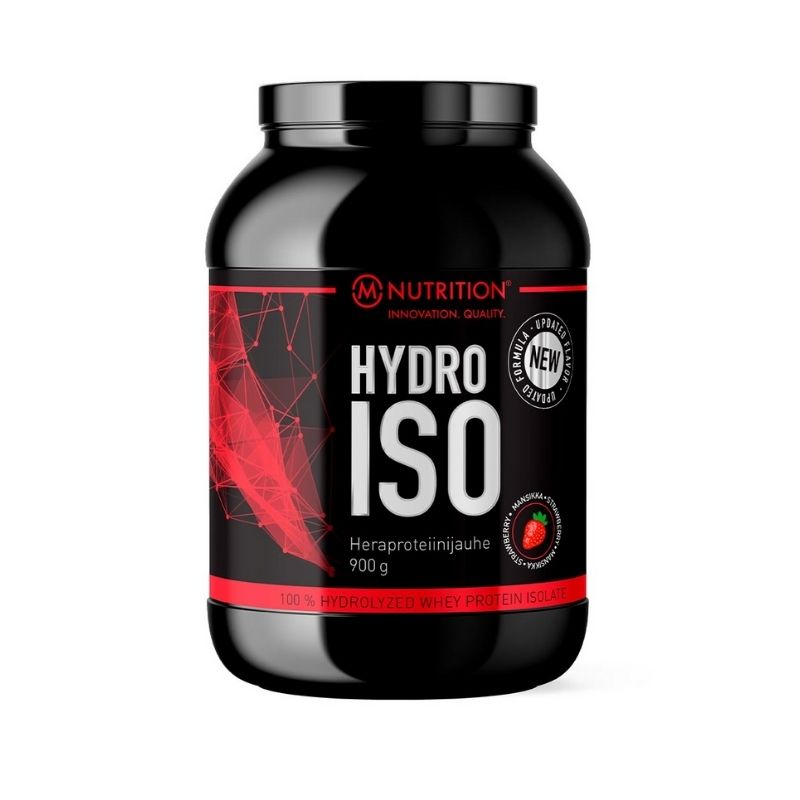 HydroISO, 900 g-Heraproteiini-isolaatti-M-Nutrition-Mansikka-Aminopörssi