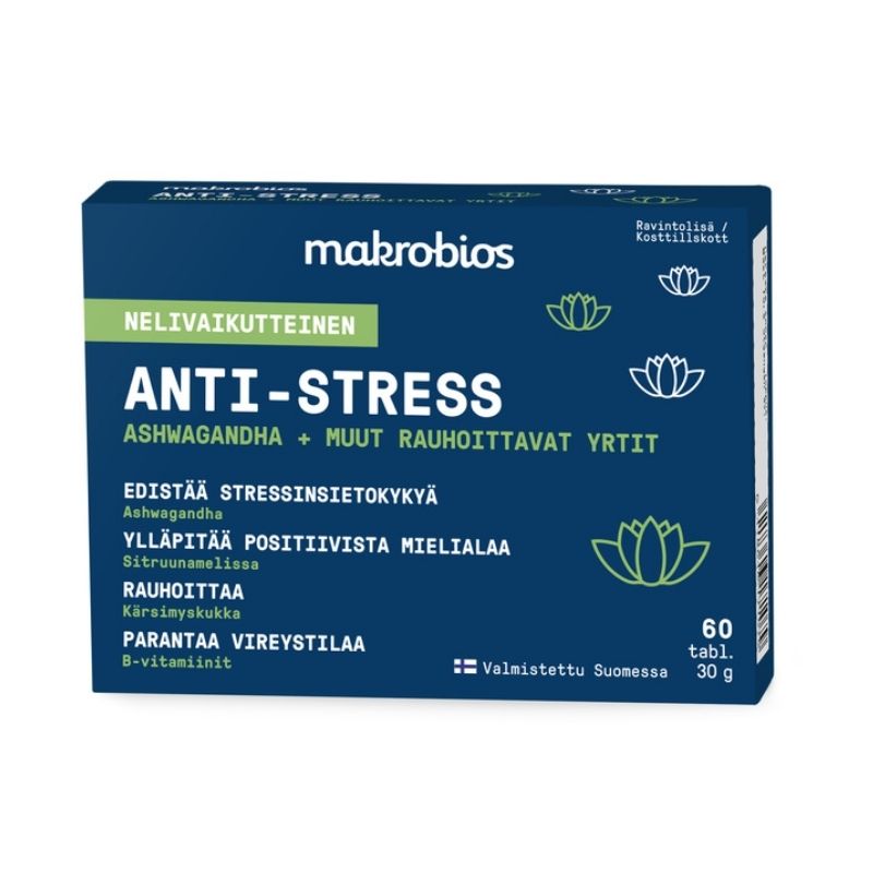 Anti-Stress, 60 tabl.-Ashwagandha-Makrobios-Aminopörssi
