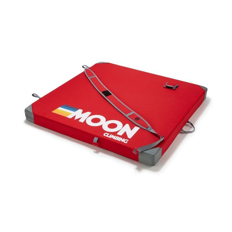 Pluto Crash Pad, Retro Stripe True Red-Boulderpatja-Moon Climbing-HiRock