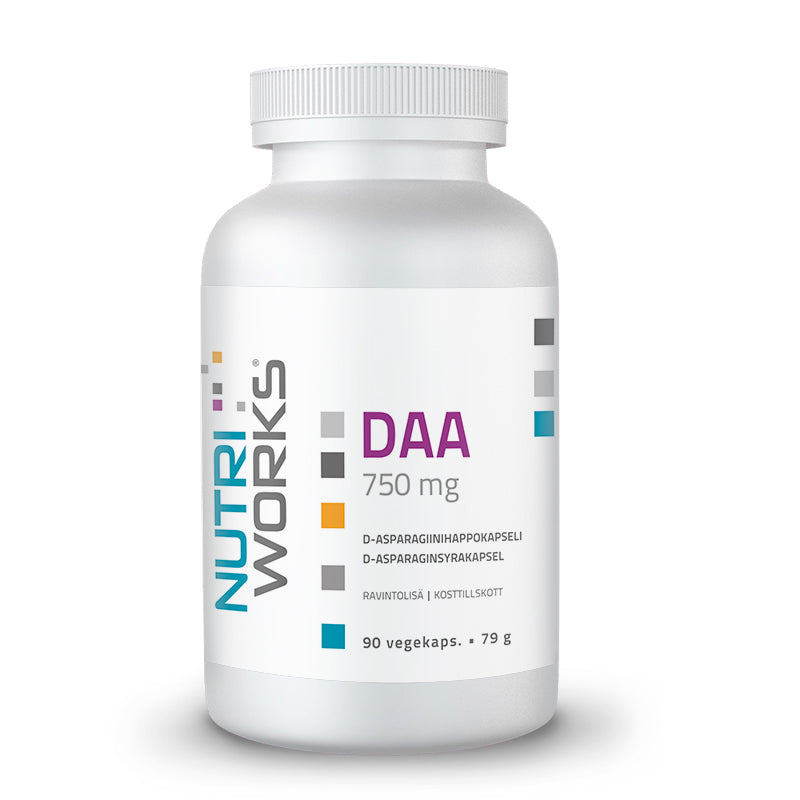 DAA 750 mg, 90 vegekaps.-DAA-Nutri Works-Aminopörssi
