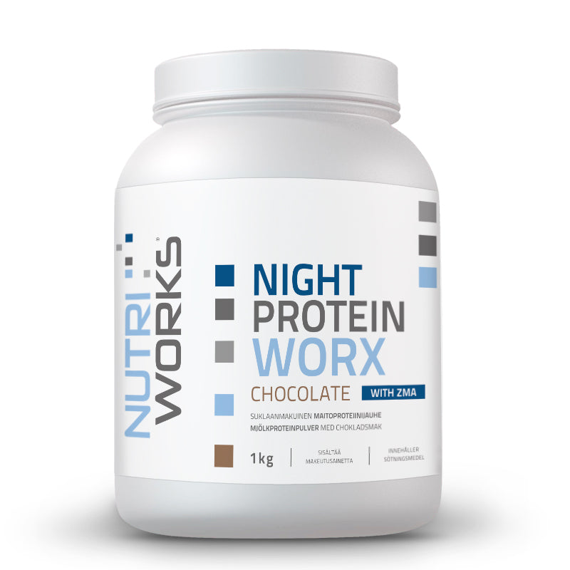 Night Protein worX, 1 kg-Yöproteiini-Nutri Works-Chocolate-Aminopörssi