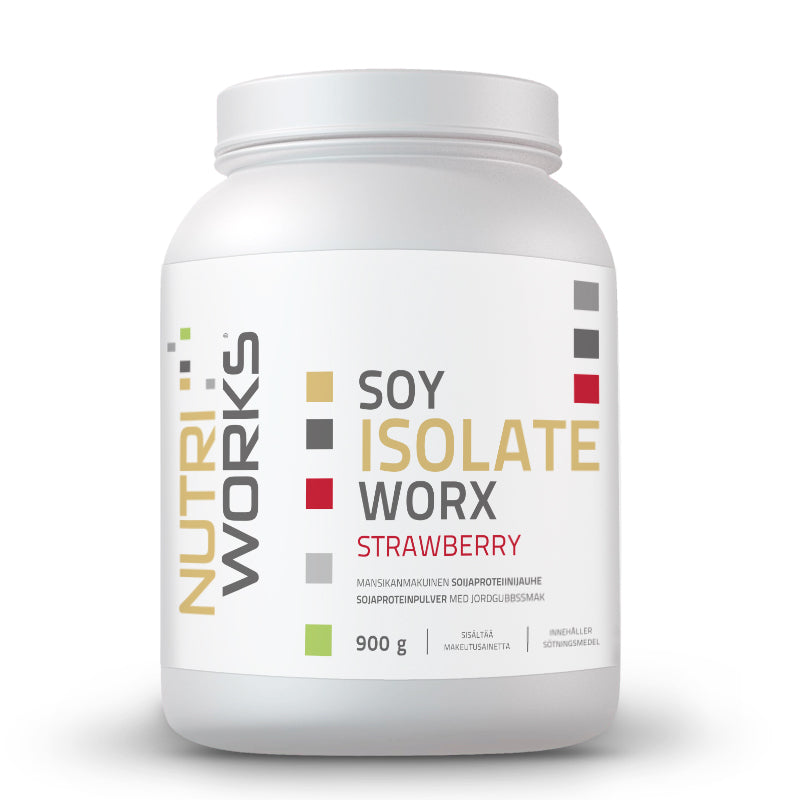 Soy Isolate worX, 900g-Soijaproteiini-Nutri Works-Strawberry-Aminopörssi
