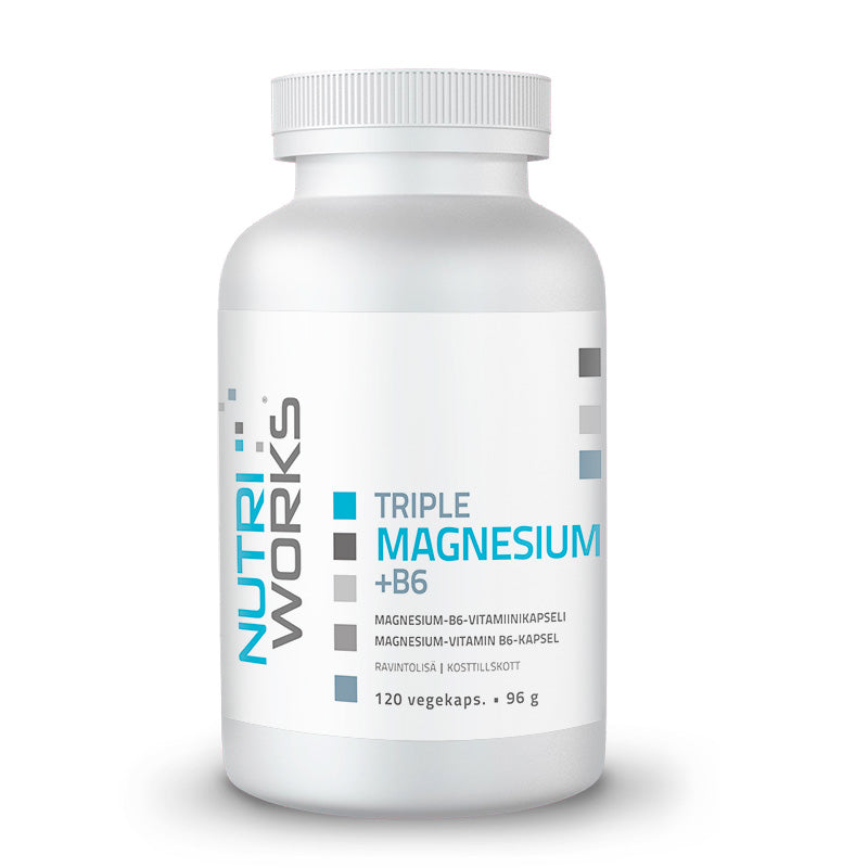 Triple Magnesium+B6, 120 kaps.-Magnesium-Nutri Works-Aminopörssi