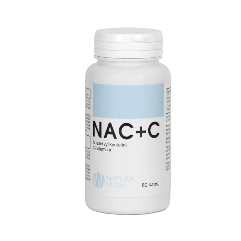 NAC + C-vitamiini, 80 kaps.-NAC-Natura Media-Aminopörssi