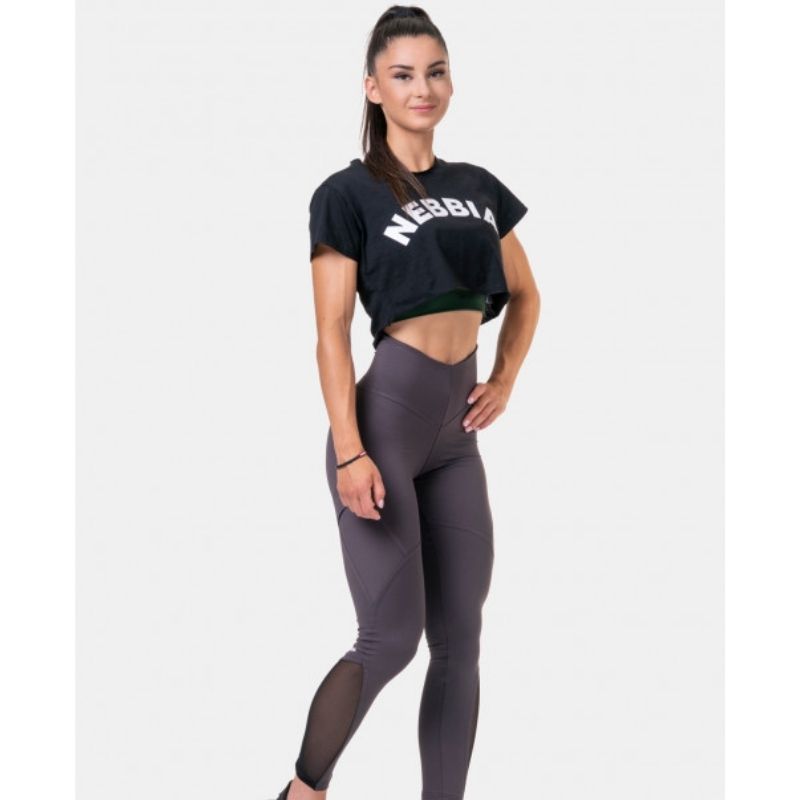 Loose Fit & Sporty Crop Top 583, Black-Naisten t-paita lyhyt malli-Nebbia-S-Aminopörssi