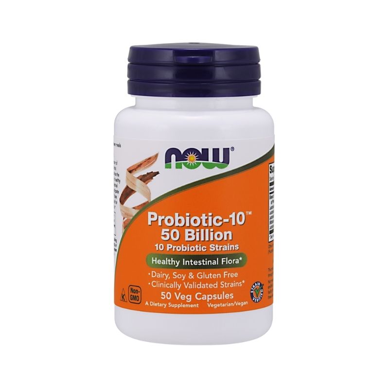 Probiotic-10 50 billion, 50 kaps.-Maitohappobakteeri-NOW® Foods-Aminopörssi