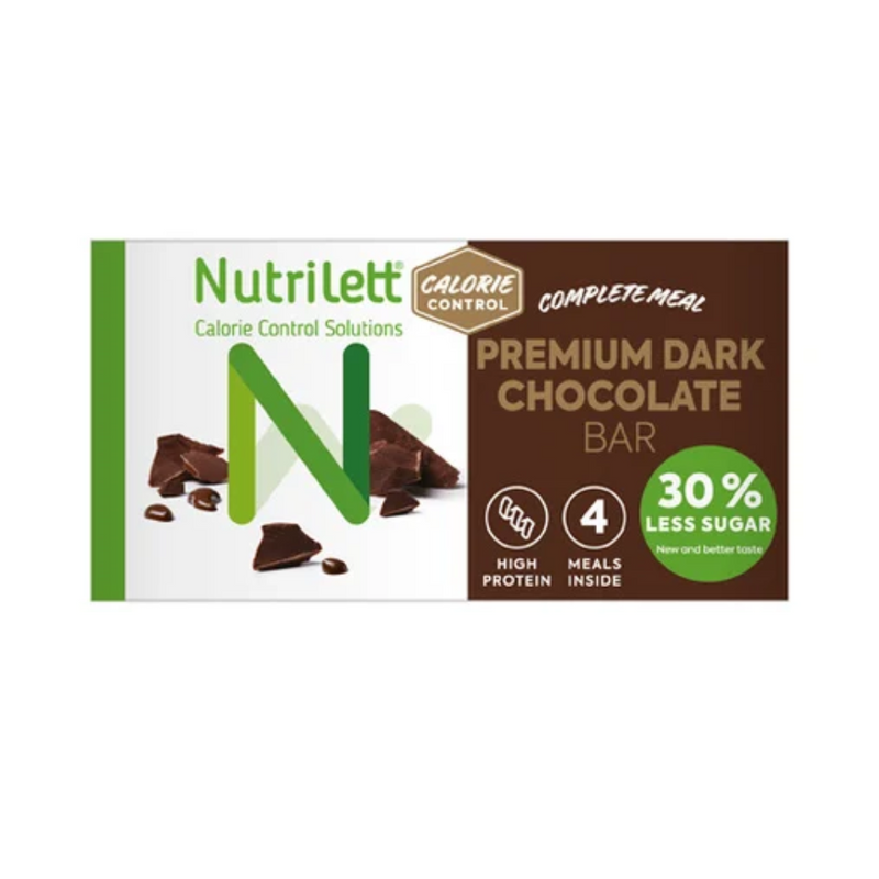 Bar, 4 kpl-Ateriankorvike-Nutrilett-Premium Dark Chocolate-Aminopörssi