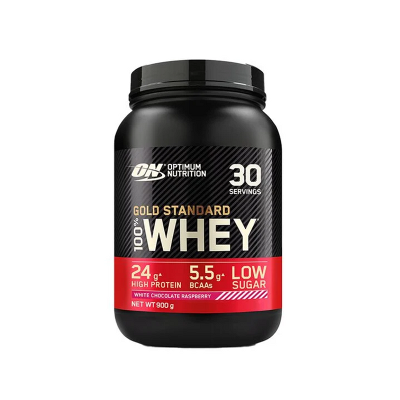 Gold Standard 100 % Whey Protein, n.900g-Heraproteiini-Optimum Nutrition-White Chocolate Raspberry-Aminopörssi