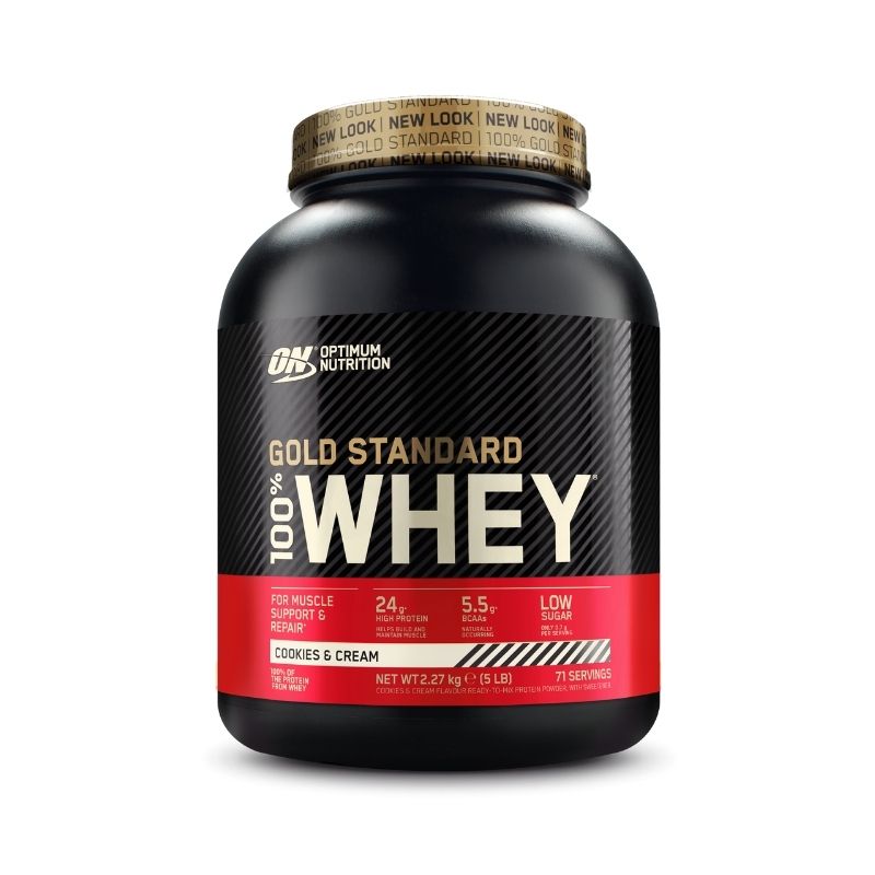 Gold Standard 100 % Whey Protein, 2.26-2.28 kg-Heraproteiini-Optimum Nutrition-Cookies & Cream-Aminopörssi