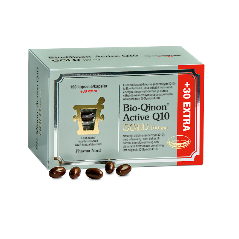 Bio-Qinon® Q10 GOLD 100 mg EXTRA, 150 kaps + 30 kaps.-Ubikinoni-Pharma Nord-Aminopörssi