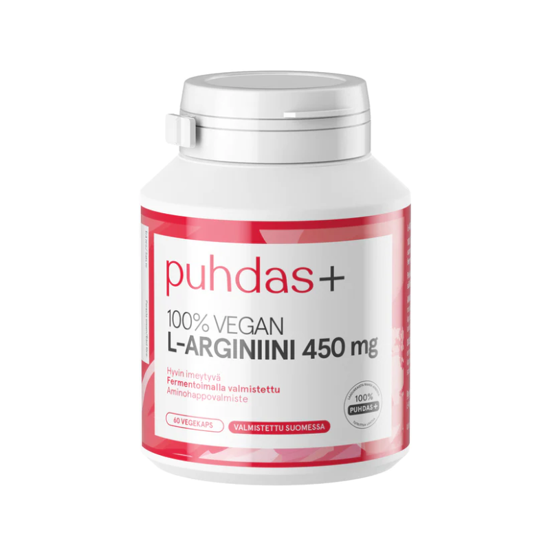 L-Arginiinikapseli 450 mg, 60 kaps.-L-Arginiini-Puhdas+-Aminopörssi