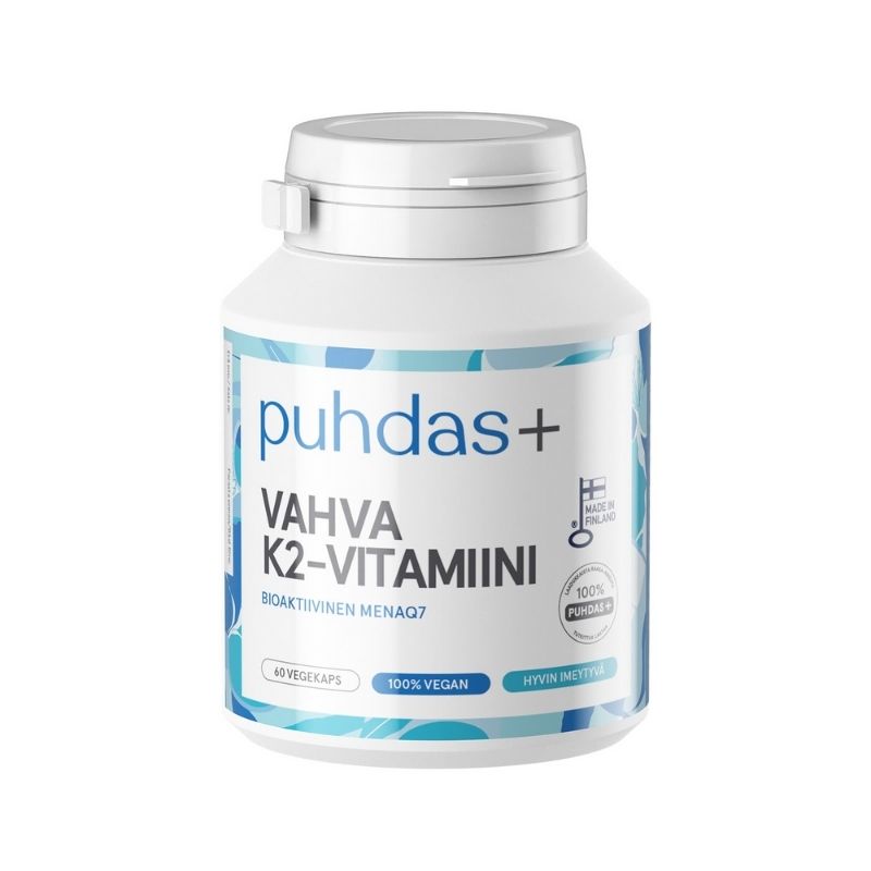 Vahva K2-Vitamiini 100 µg, 60 kaps-K-vitamiini-Puhdas+-Aminopörssi
