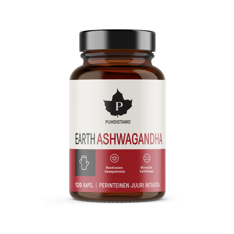 Earth Ashwagandha, 120 kaps.-Ashwagandha-Puhdistamo-Aminopörssi