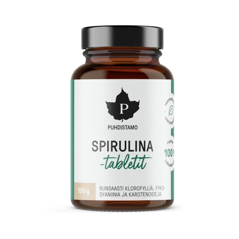 Spirulinatabletit, 100 g-Spirulina-Puhdistamo-Aminopörssi