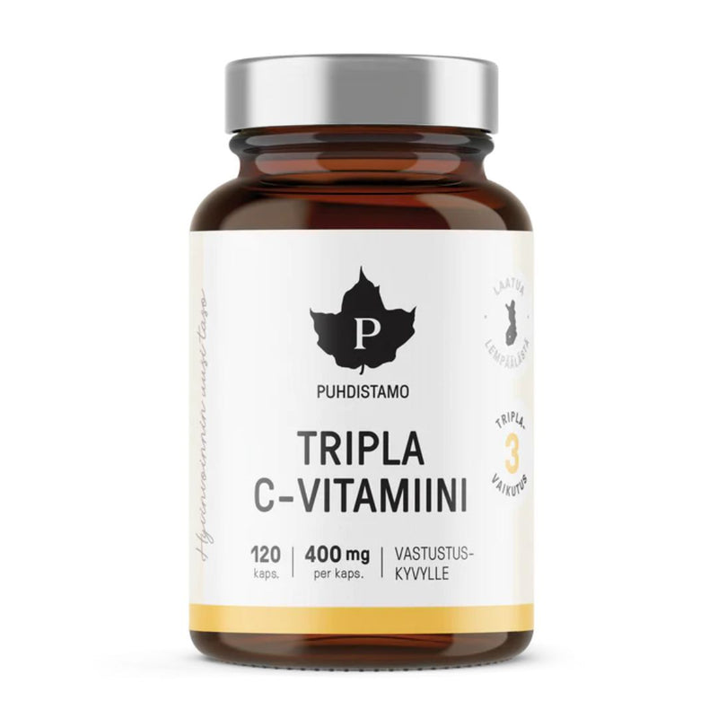 Tripla C-vitamiini, 120 kaps.-C-vitamiini-Puhdistamo-Aminopörssi