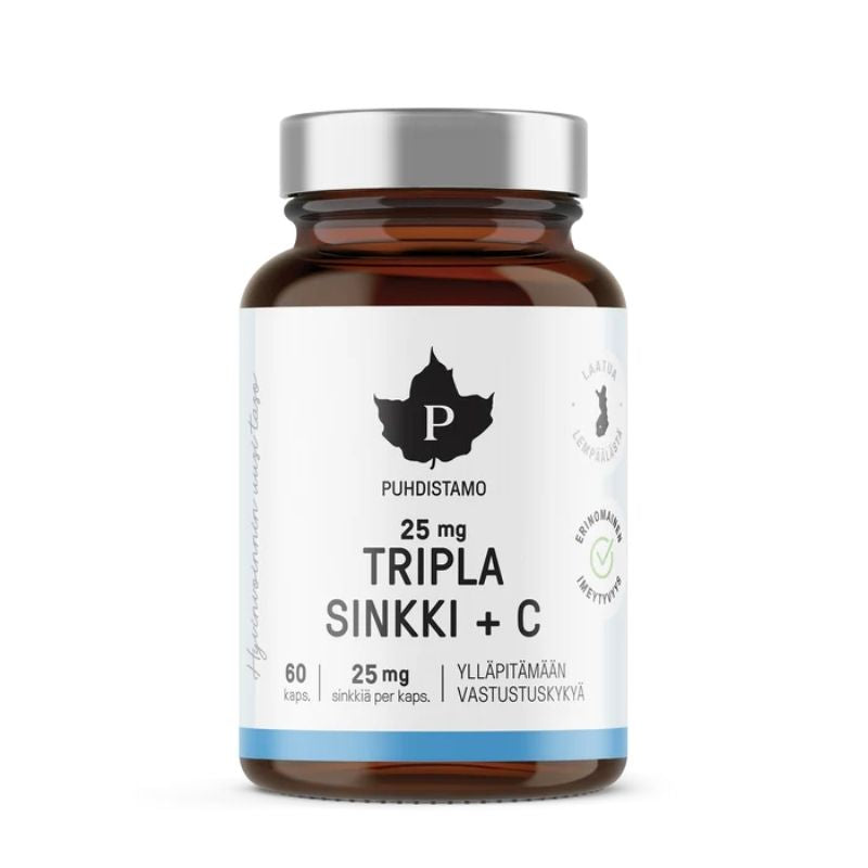 Tripla Sinkki + C, 60 kaps-Sinkki-Puhdistamo-Aminopörssi