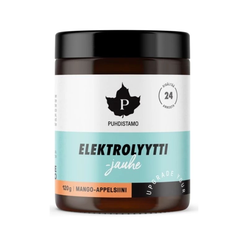 Elektrolyyttijauhe, 120 g-Elektrolyyttijauhe-Puhdistamo-Mango-Appelsiini-Aminopörssi