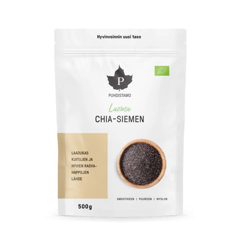 Luomu Chia-siemen, 500 g-Chia-siemen-Puhdistamo-Aminopörssi