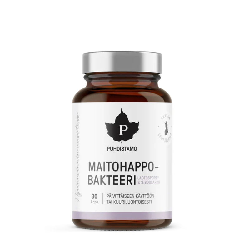 Maitohappobakteeri + Boulardii, 30 kaps.-Maitohappobakteeri-Puhdistamo-Aminopörssi