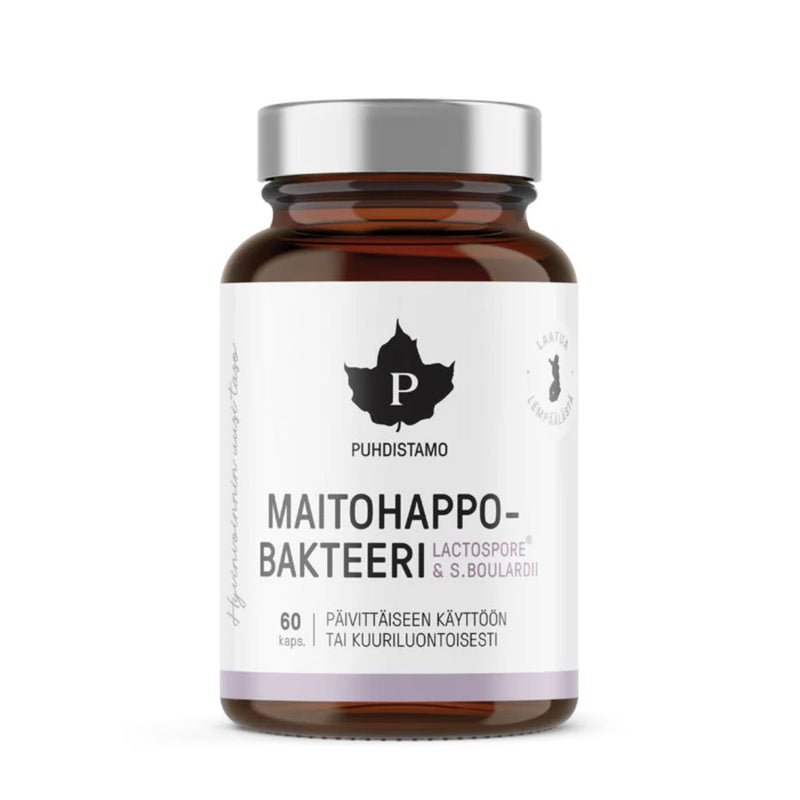 Maitohappobakteeri + Boulardii, 60 kaps.-Maitohappobakteeri-Puhdistamo-Aminopörssi