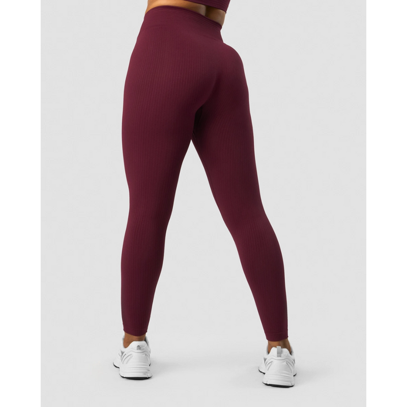 Ribbed Define Seamless Tights Burgundy-Naisten trikoot ja leggingsit-ICANIWILL-XS-Aminopörssi