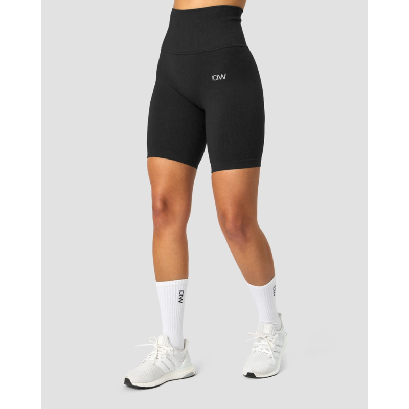 Ribbed Define Seamless Pocket Biker Shorts Black-Naisten shortsit-ICANIWILL-XS-Aminopörssi