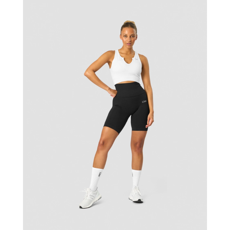 Ribbed Define Seamless Pocket Biker Shorts Black-Naisten shortsit-ICANIWILL-XS-Aminopörssi