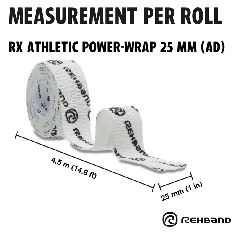 RX Athletic Power-Wrap 25mm x 4,5m White-Teippi-Rehband-Aminopörssi