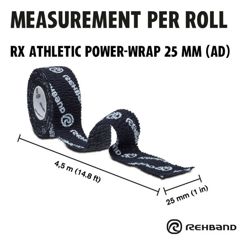 RX Athletic Power-Wrap 25mm x 4,5m Black-Teippi-Rehband-Aminopörssi