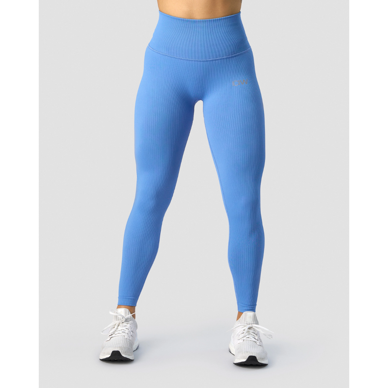 Ribbed Define Seamless Pocket Tights Pacific Blue-Naisten trikoot ja leggingsit-ICANIWILL-XS-Aminopörssi