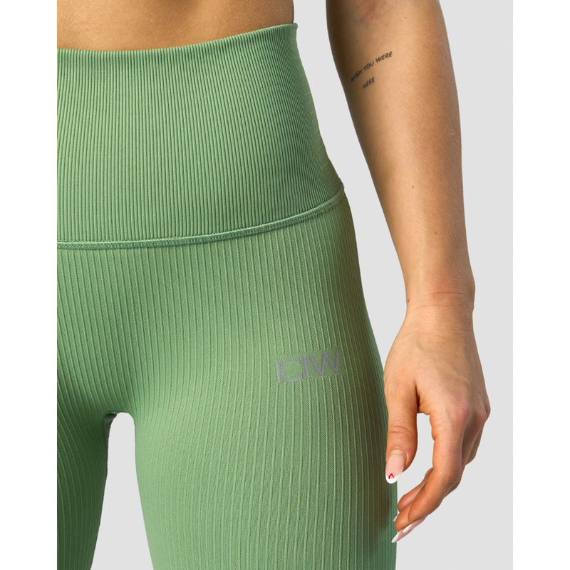 Ribbed Define Seamless Pocket Tights Light Green-Naisten trikoot ja leggingsit-ICANIWILL-XS-Aminopörssi