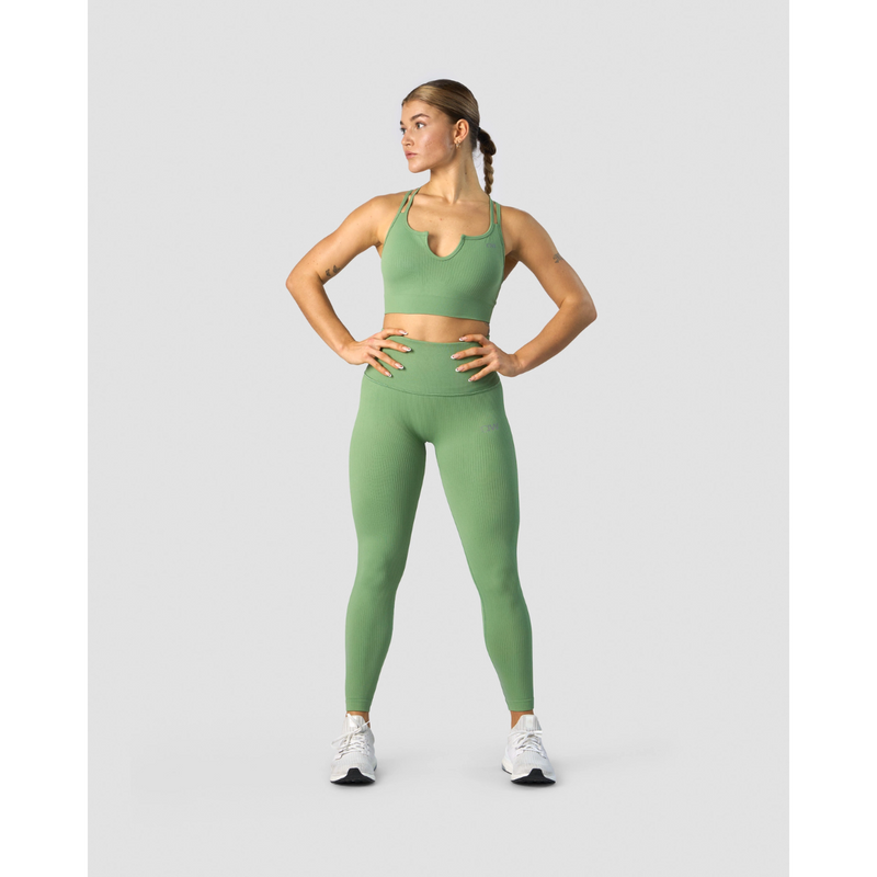 Ribbed Define Seamless Pocket Tights Light Green-Naisten trikoot ja leggingsit-ICANIWILL-XS-Aminopörssi